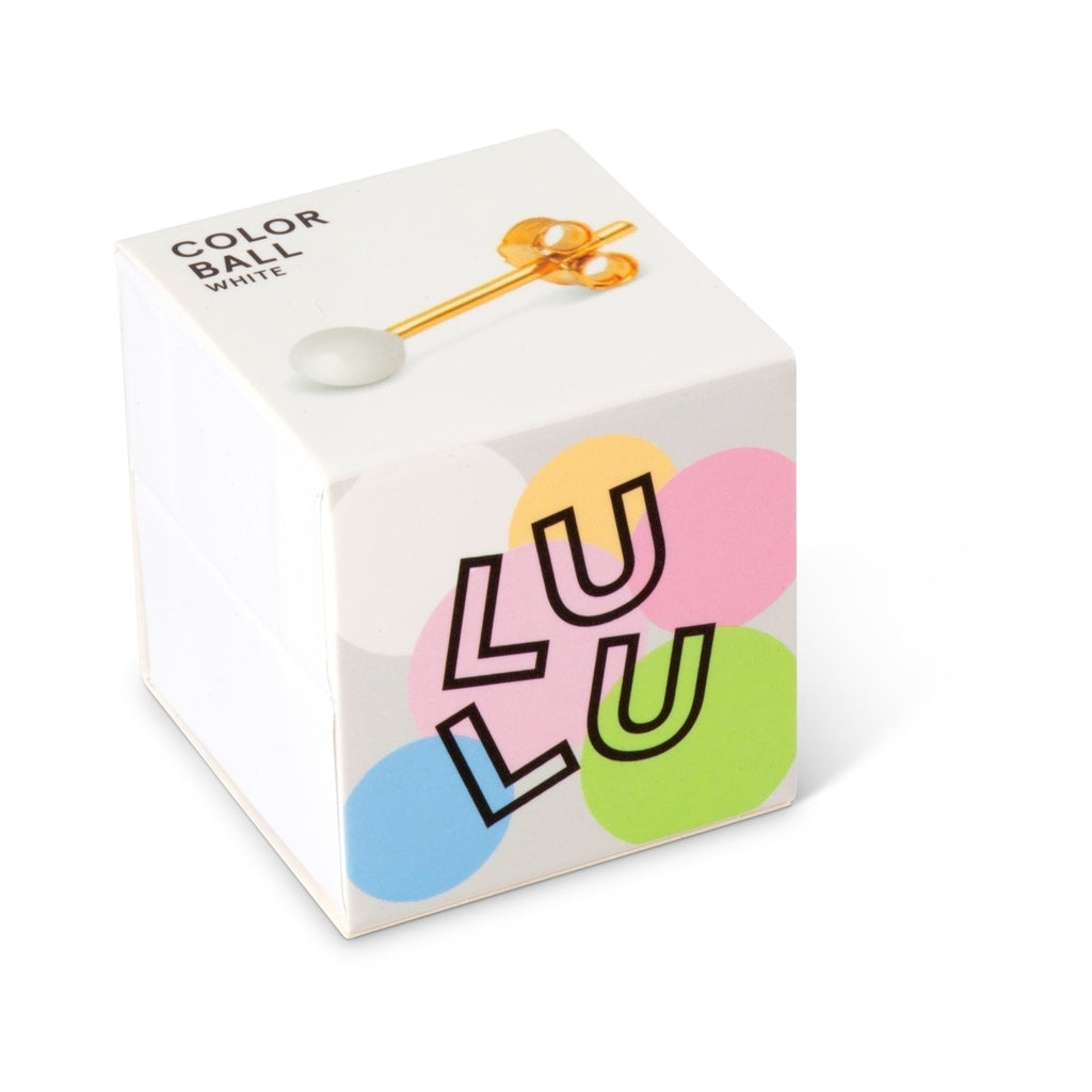 LULU Copenhagen Color Ball earring 1 pcs Ear stud, 1 pcs White