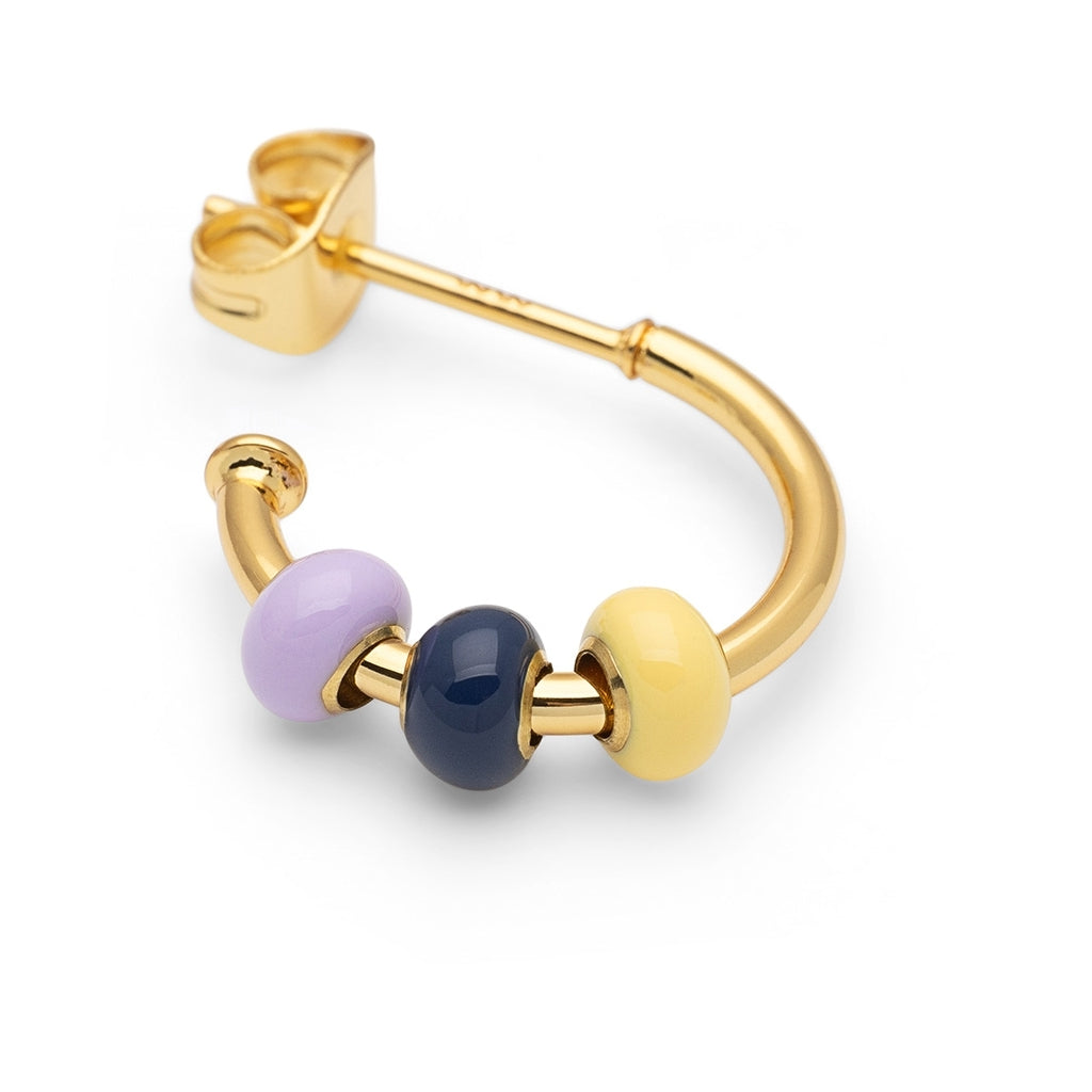 LULU Copenhagen Color Ball 3 Hoops pair - gold plated Hoops Memories