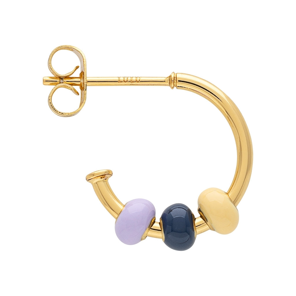 LULU Copenhagen Color Ball 3 Hoops pair - gold plated Hoops Memories