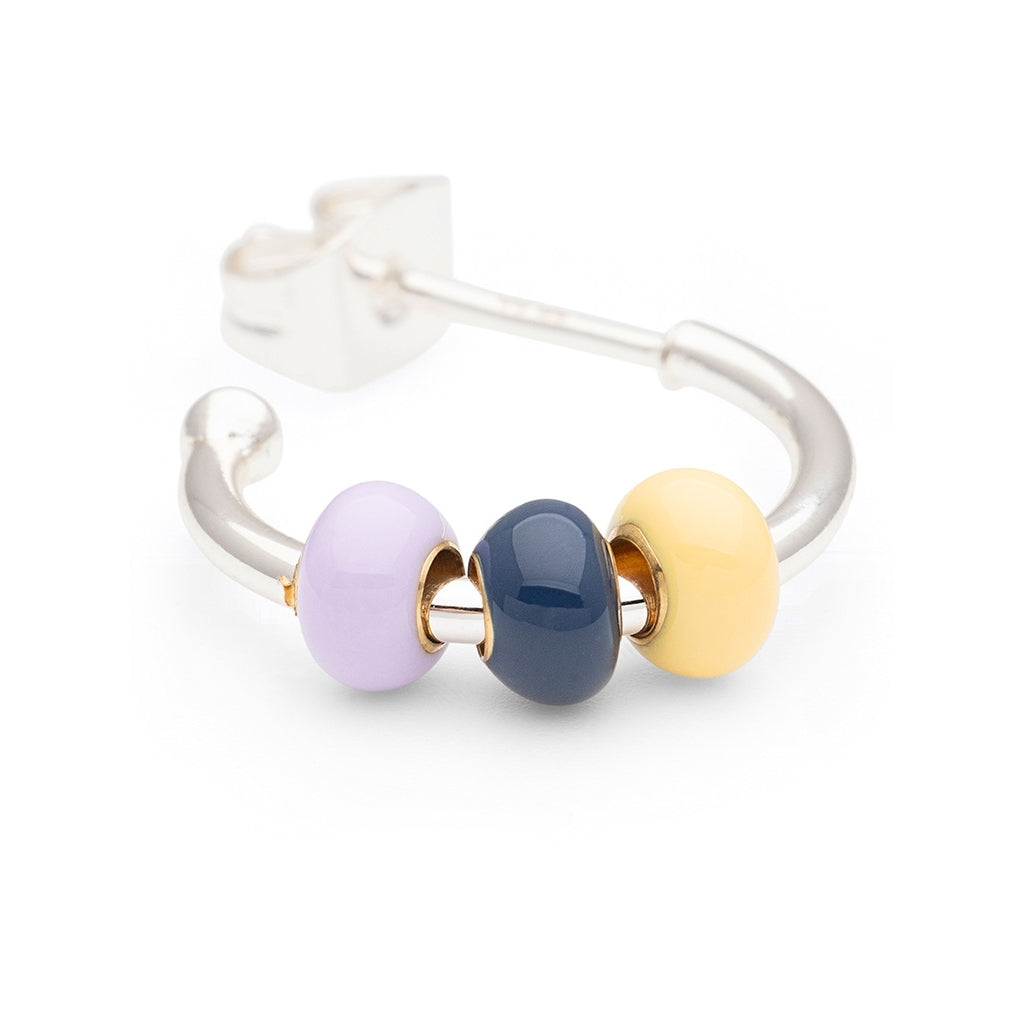 LULU Copenhagen Color Ball 3 Hoops pair - silver plated Hoops Memories
