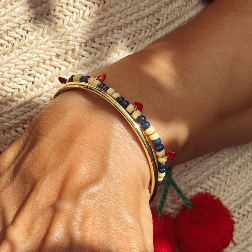 LULU Copenhagen Color Ball Heart Bracelet Bracelets Soft Yellow/Retro Dark Blue