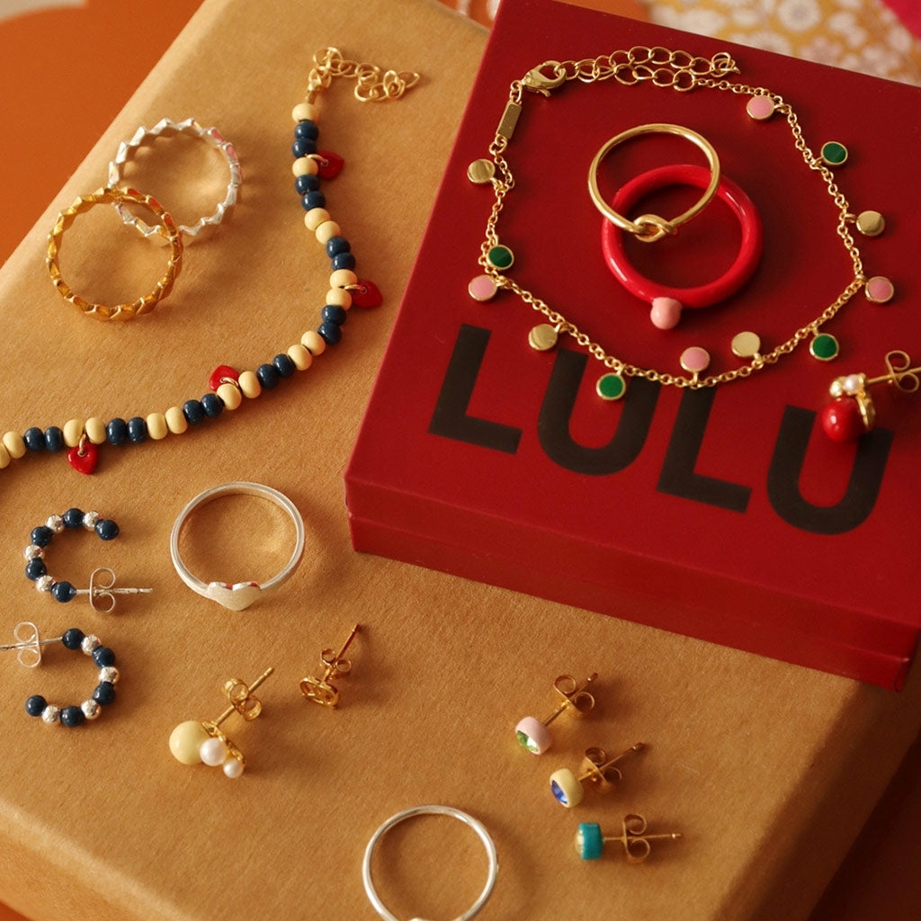 LULU Copenhagen Color Ball Heart Bracelet Bracelets Soft Yellow/Retro Dark Blue