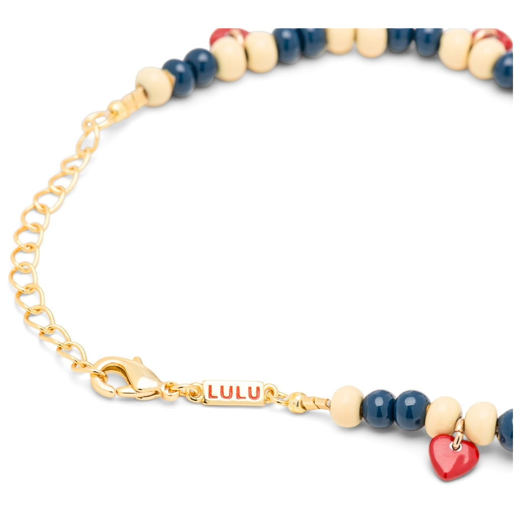 LULU Copenhagen Color Ball Heart Bracelet Bracelets Soft Yellow/Retro Dark Blue