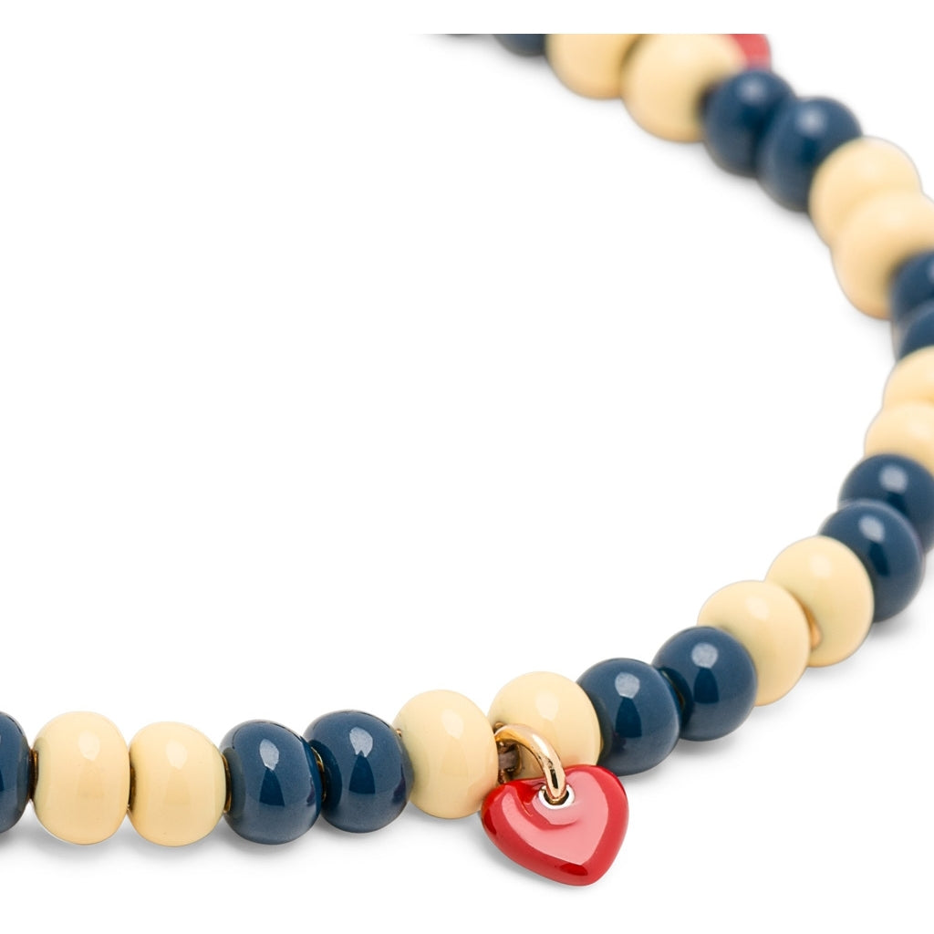 LULU Copenhagen Color Ball Heart Necklace Necklaces Soft Yellow/Retro Dark Blue