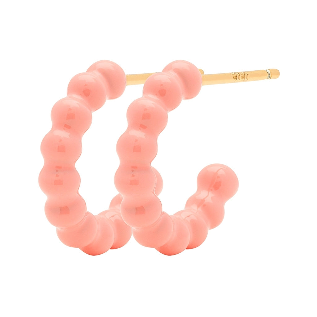 LULU Copenhagen Color Ball Hoops - Small - Pair Hoops Burnt Coral