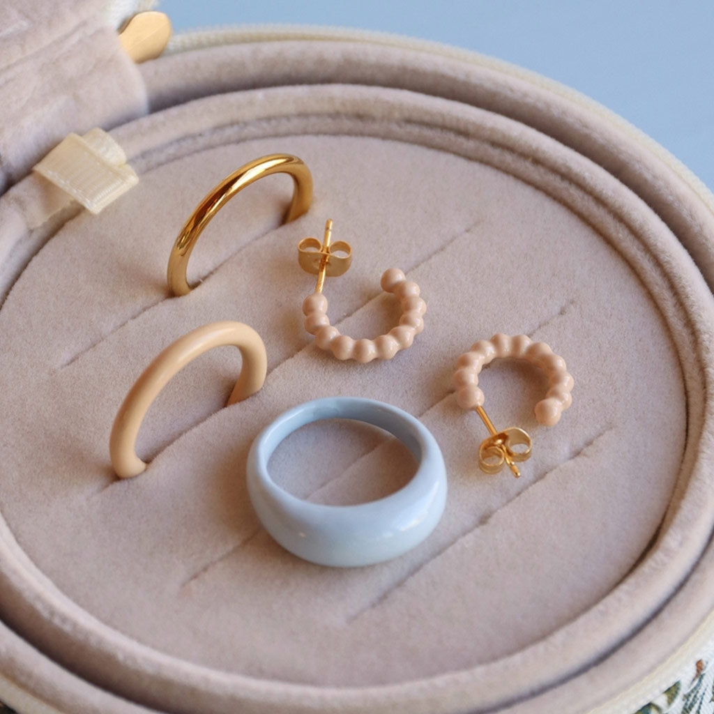 LULU Copenhagen Color Ball Hoops - Small - Pair Hoops Buttercream