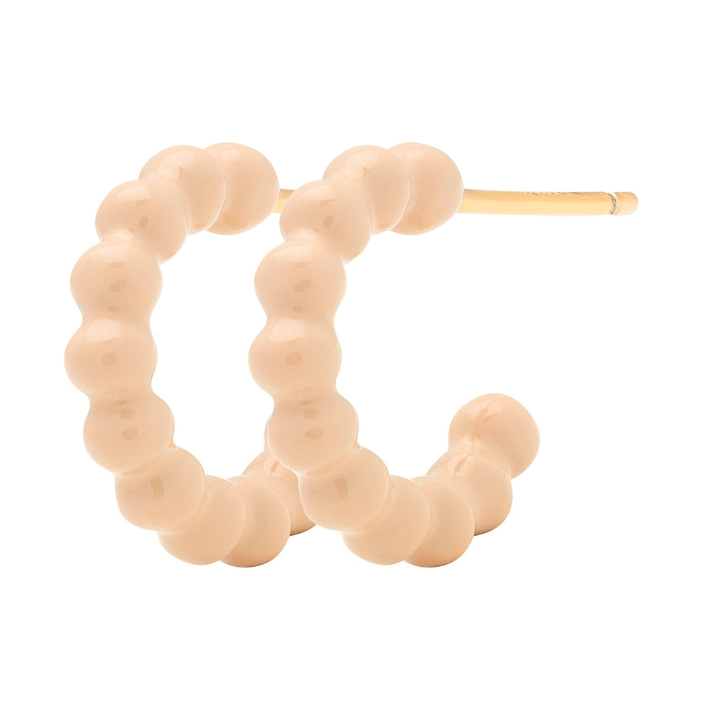 LULU Copenhagen Color Ball Hoops - Small - Pair Hoops Buttercream
