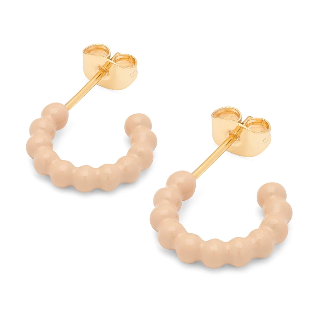 LULU Copenhagen Color Ball Hoops - Small - Pair Hoops Buttercream