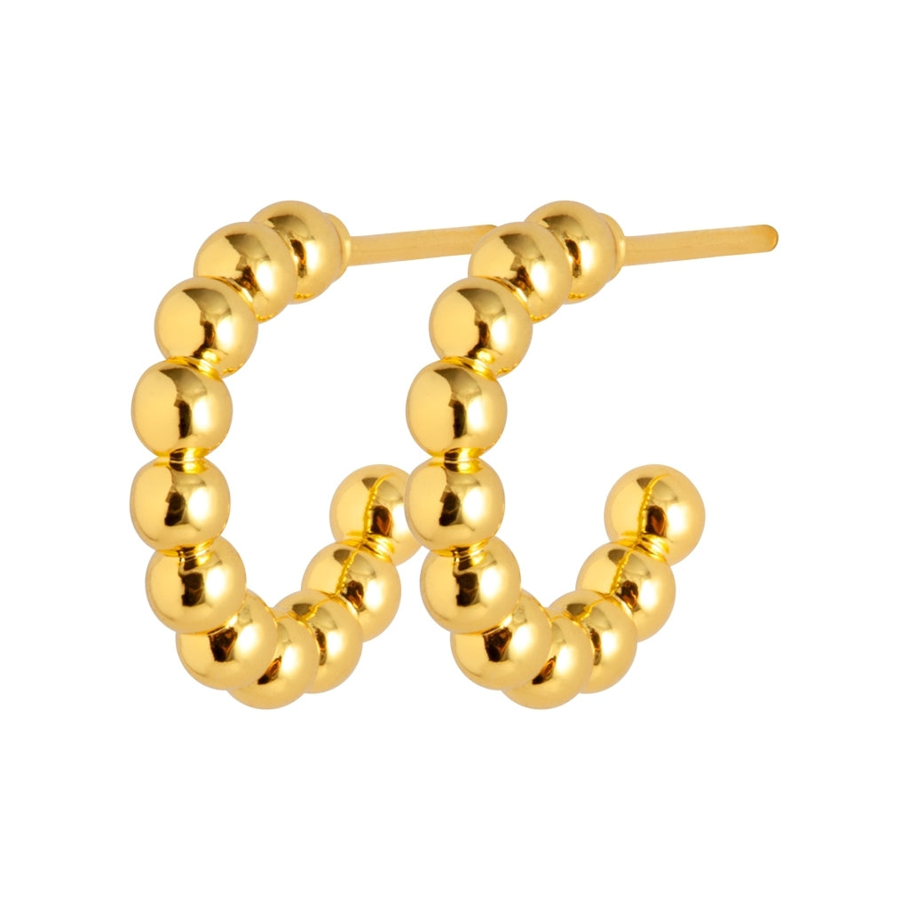 LULU Copenhagen Color Ball Hoops Small pair Hoops Gold plated