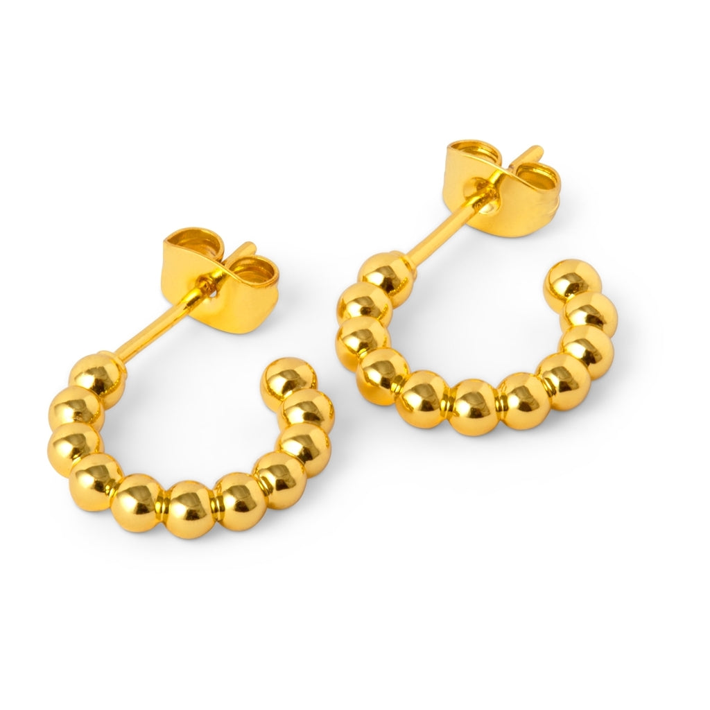 LULU Copenhagen Color Ball Hoops Small pair Hoops Gold plated