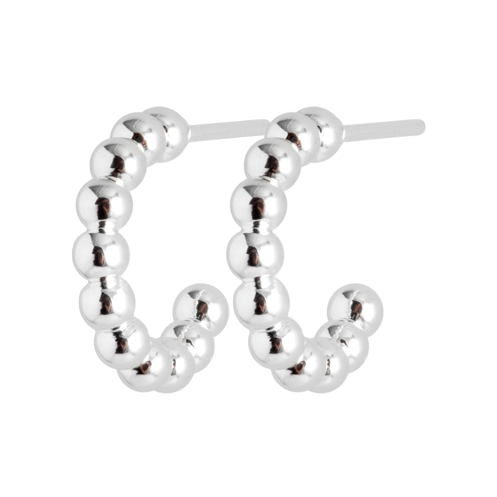 LULU Copenhagen Color Ball Hoops Small pair Hoops Silver Plated