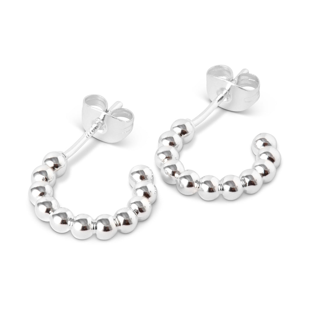 LULU Copenhagen Color Ball Hoops Small pair Hoops Silver Plated