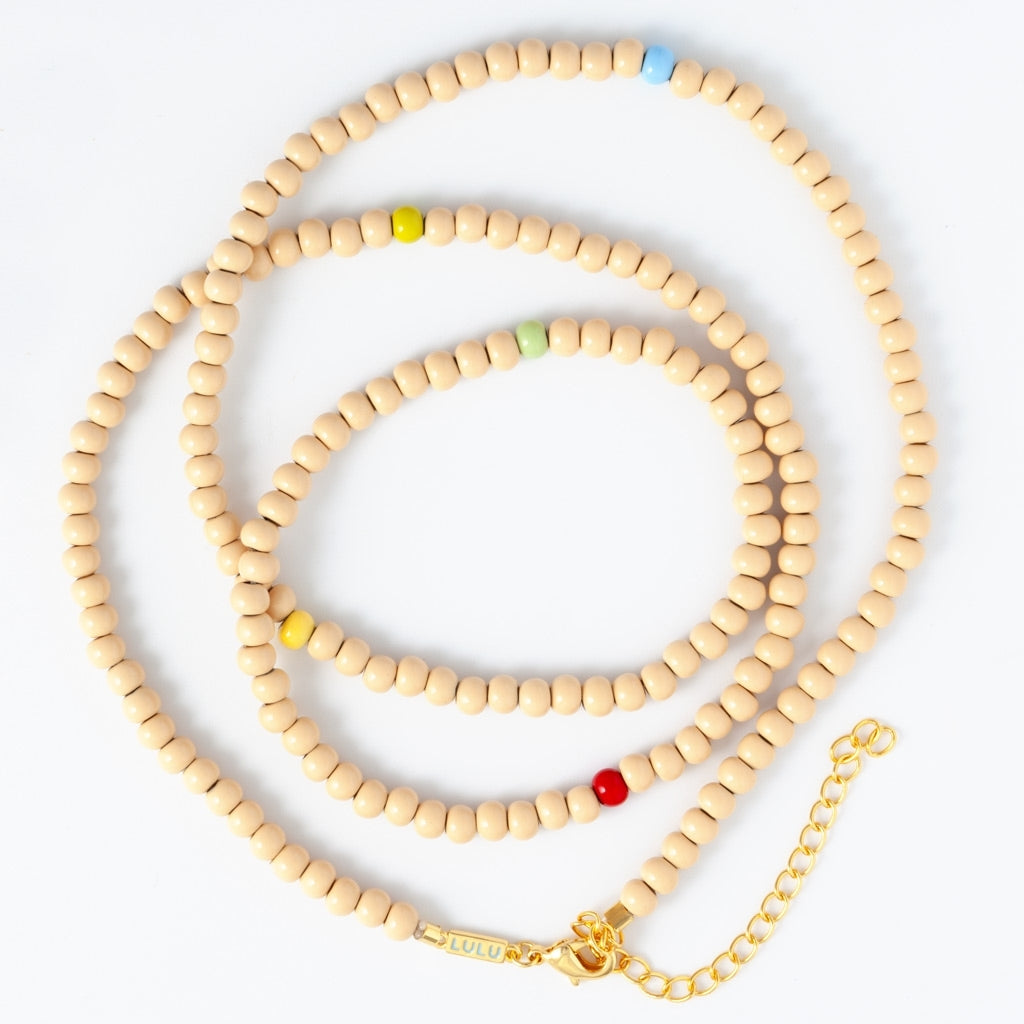 LULU Copenhagen Color Ball Necklace long Necklaces Buttercream/Multi