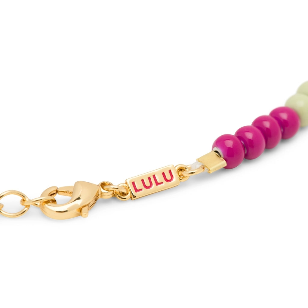 LULU Copenhagen Color Ball Necklace Short Necklaces Plum/Silk Light Green