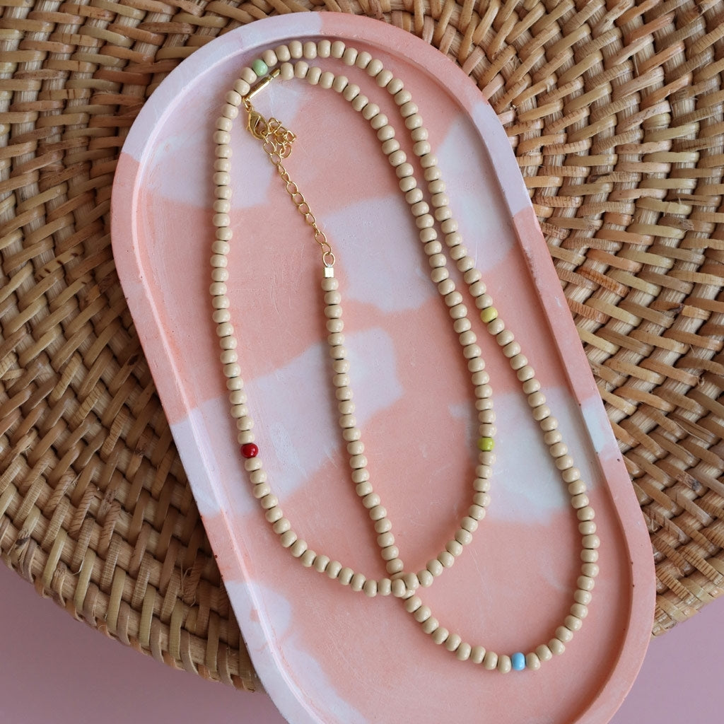 LULU Copenhagen Color Ball Necklace long Necklaces Buttercream/Multi