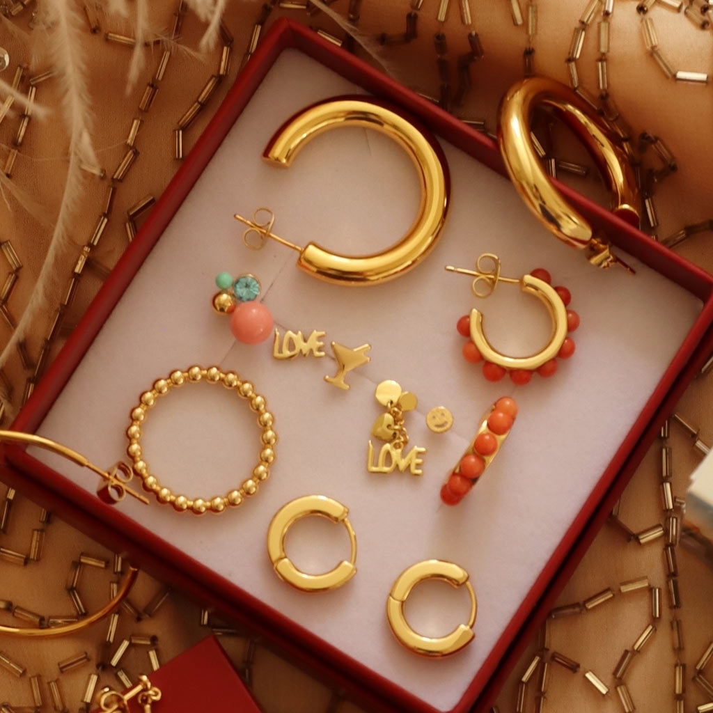 LULU Copenhagen Color Ball Ring Rings Gold plated