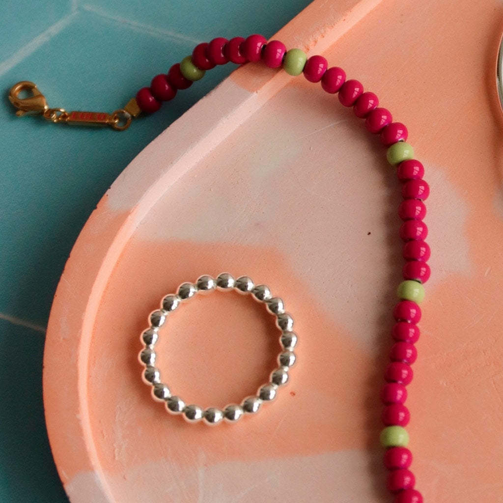 LULU Copenhagen Color Ball Ring Rings Silver