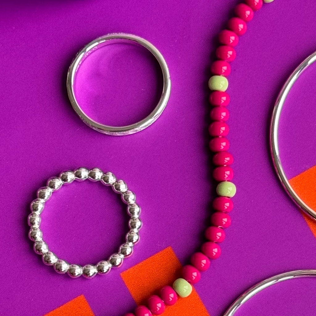 LULU Copenhagen Color Ball Ring Rings Silver