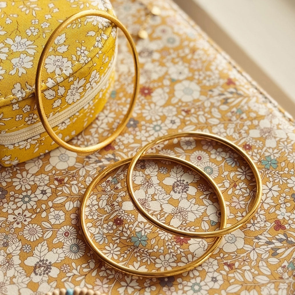 LULU Copenhagen Color Bangle Brushed Bracelets Gold plated