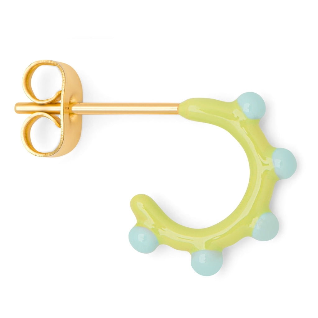 LULU Copenhagen Color Hoop Dot 1 pcs Hoops Mint - Silk Light Green