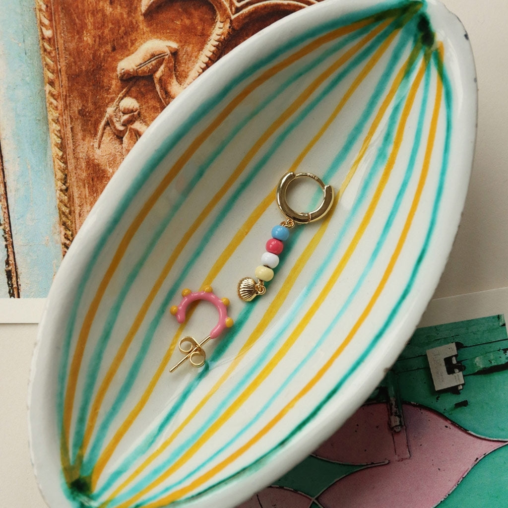 LULU Copenhagen Color Hoop Dot 1 pcs Hoops Rose - Sunflower