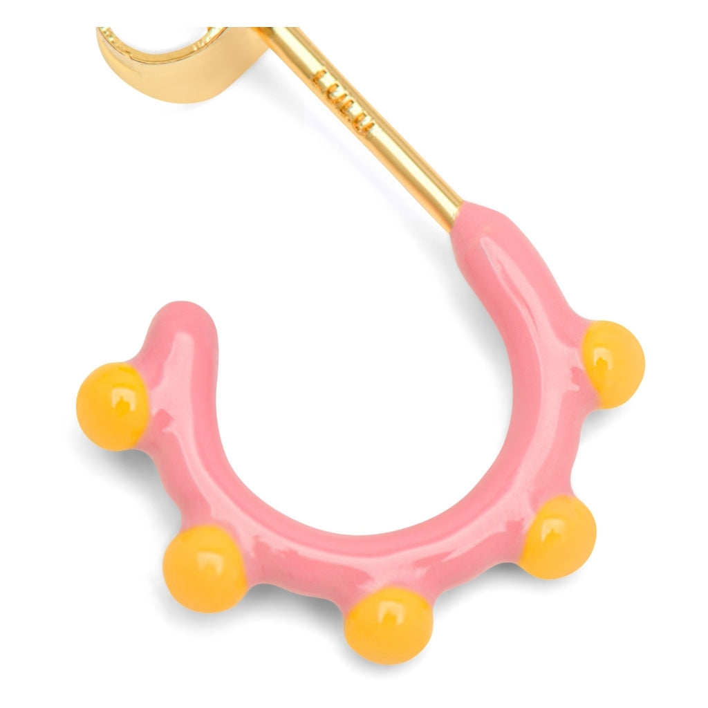LULU Copenhagen Color Hoop Dot 1 pcs Hoops Rose - Sunflower