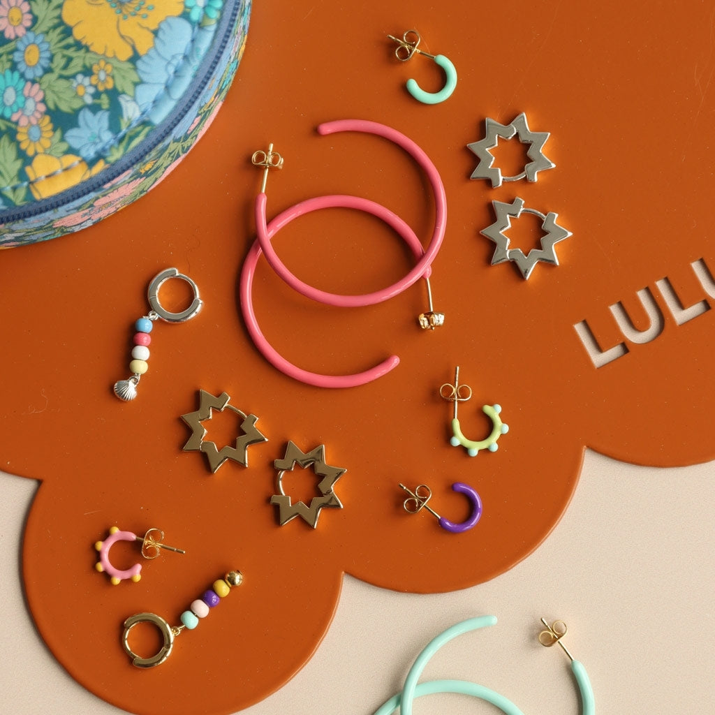LULU Copenhagen Color Hoop Dot 1 pcs Hoops Rose - Sunflower