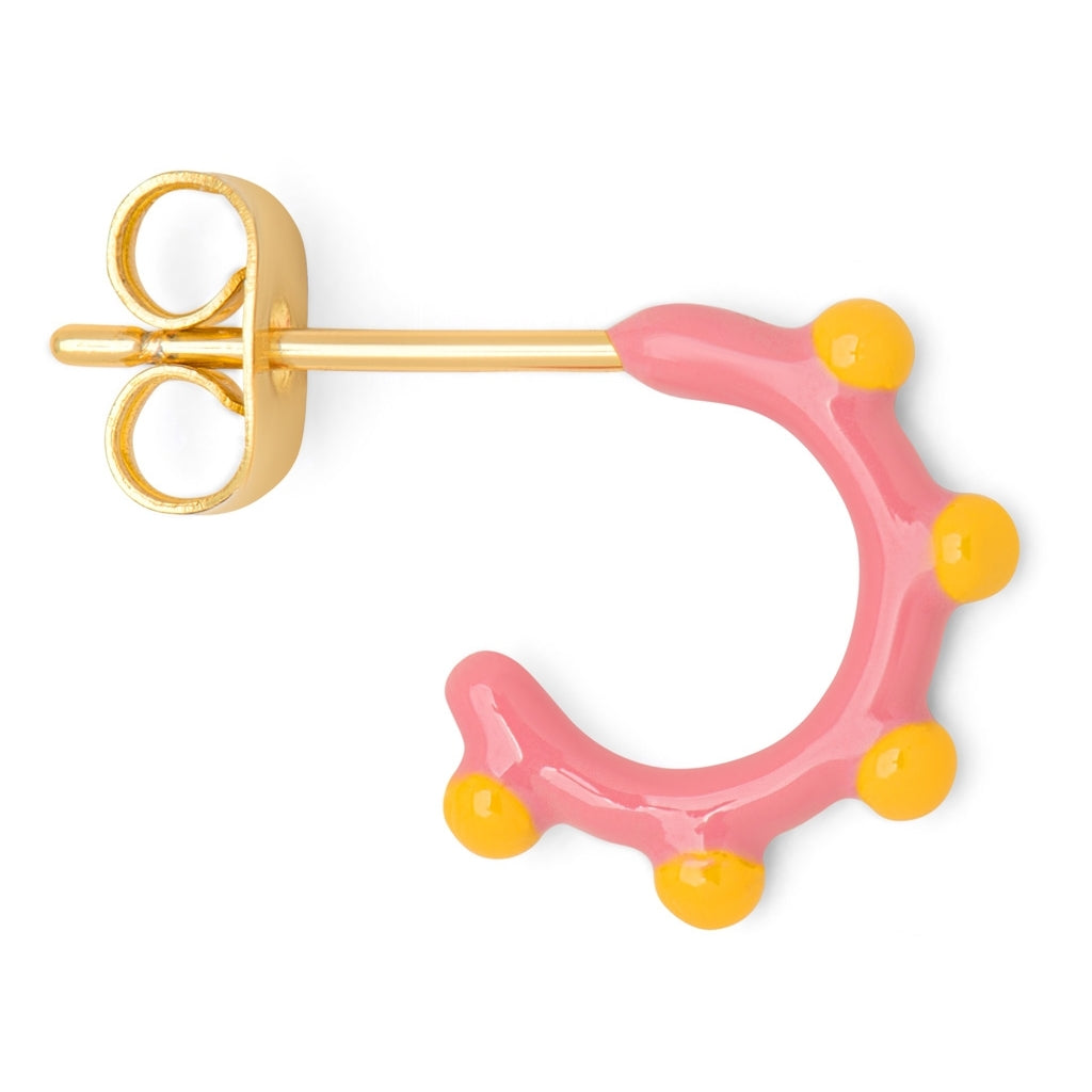 LULU Copenhagen Color Hoop Dot 1 pcs Hoops Rose - Sunflower