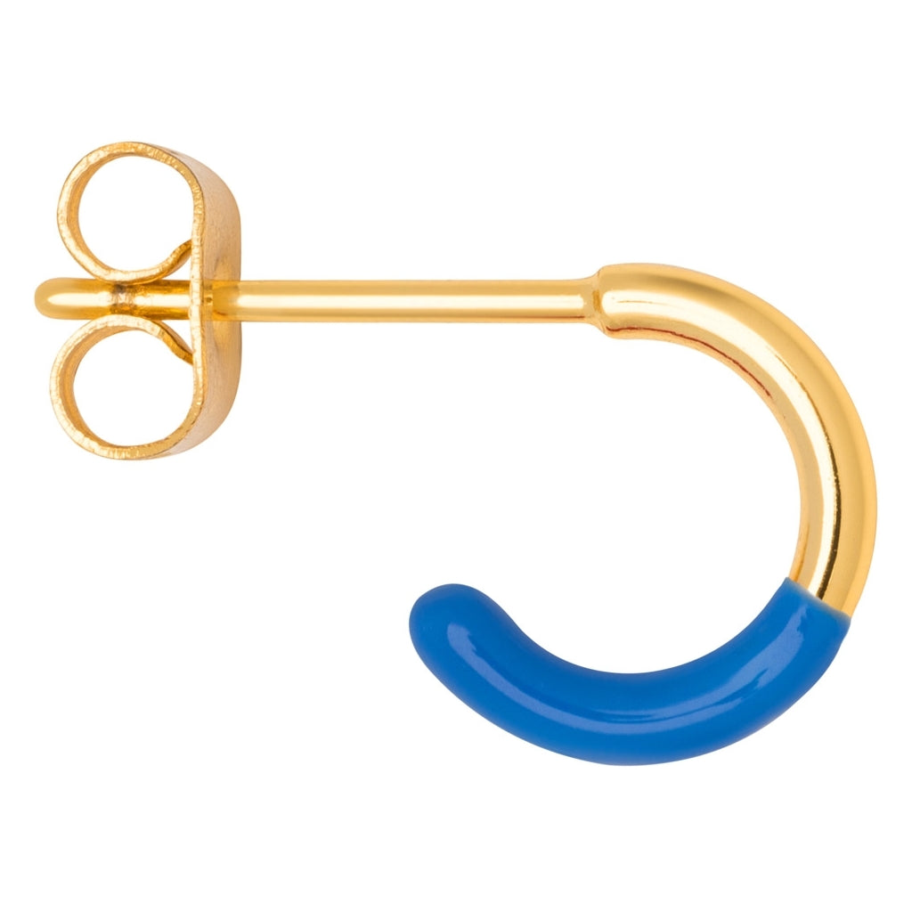 LULU Copenhagen Color Hoop Half Dip 1 pcs gold plated Hoops Blue