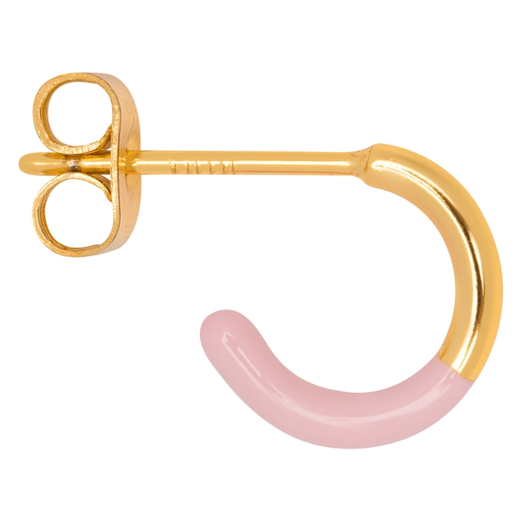 LULU Copenhagen Color Hoop Half Dip 1 pcs gold plated Hoops Light Pink