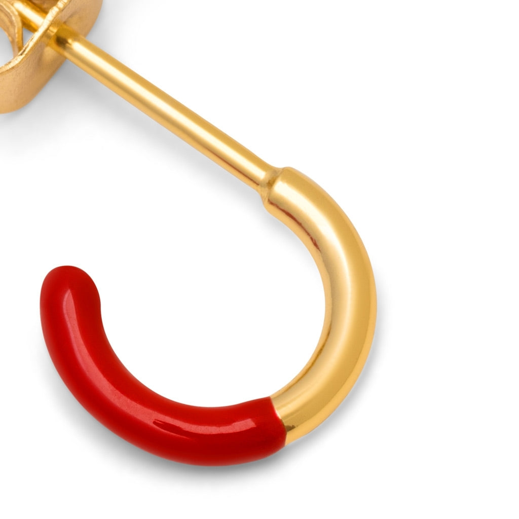 LULU Copenhagen Color Hoop Half Dip 1 pcs gold plated Hoops Passion Red