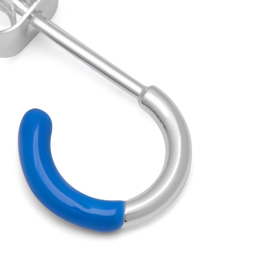LULU Copenhagen Color Hoop Half Dip 1 pcs silver plated Hoops Blue