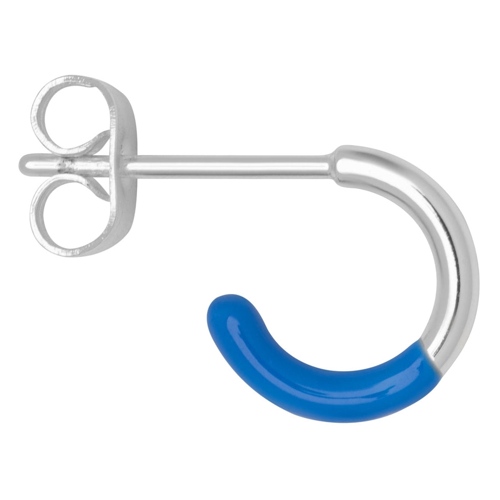 LULU Copenhagen Color Hoop Half Dip 1 pcs silver plated Hoops Blue