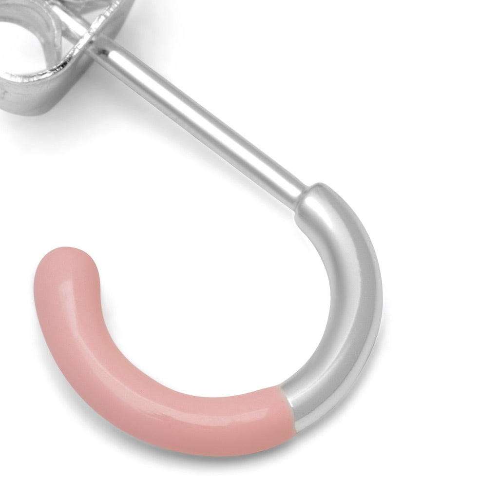 LULU Copenhagen Color Hoop Half Dip 1 pcs silver plated Hoops Light Pink