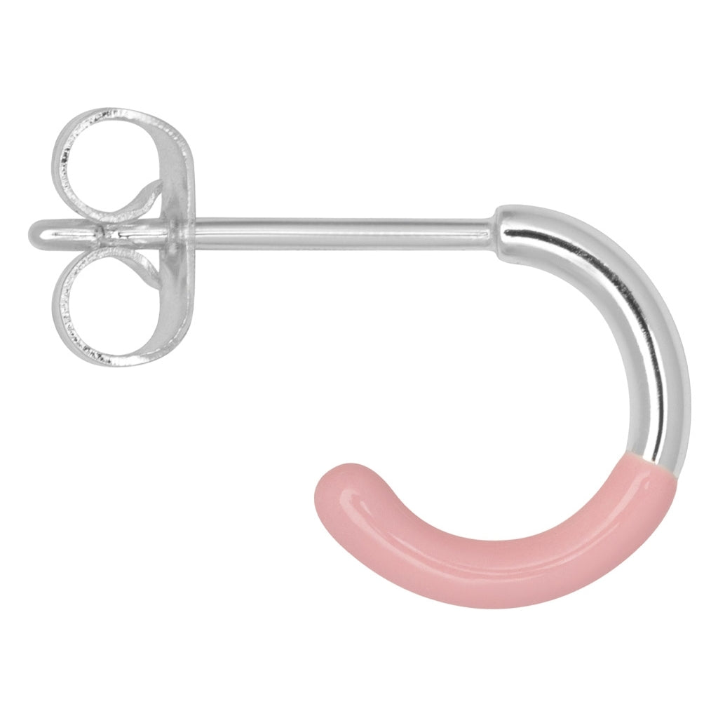 LULU Copenhagen Color Hoop Half Dip 1 pcs silver plated Hoops Light Pink