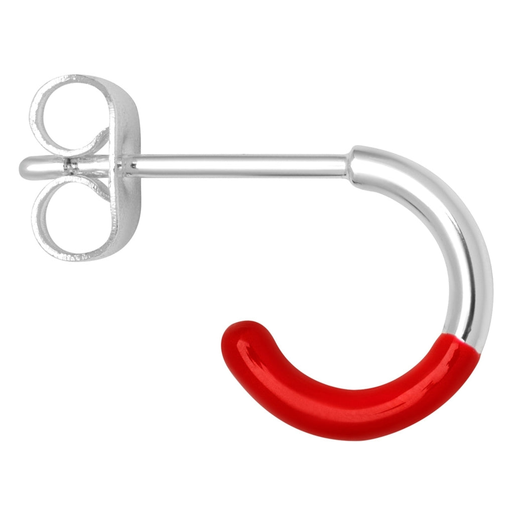 LULU Copenhagen Color Hoop Half Dip 1 pcs silver plated Hoops Passion Red