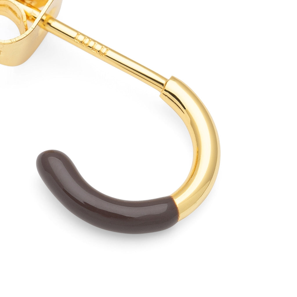 LULU Copenhagen Color Hoop Half Dip 1 pcs gold plated Hoops Cocoa Powder