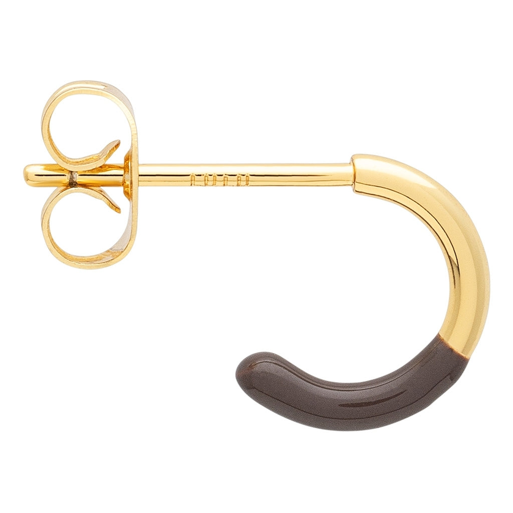 LULU Copenhagen Color Hoop Half Dip 1 pcs gold plated Hoops Cocoa Powder