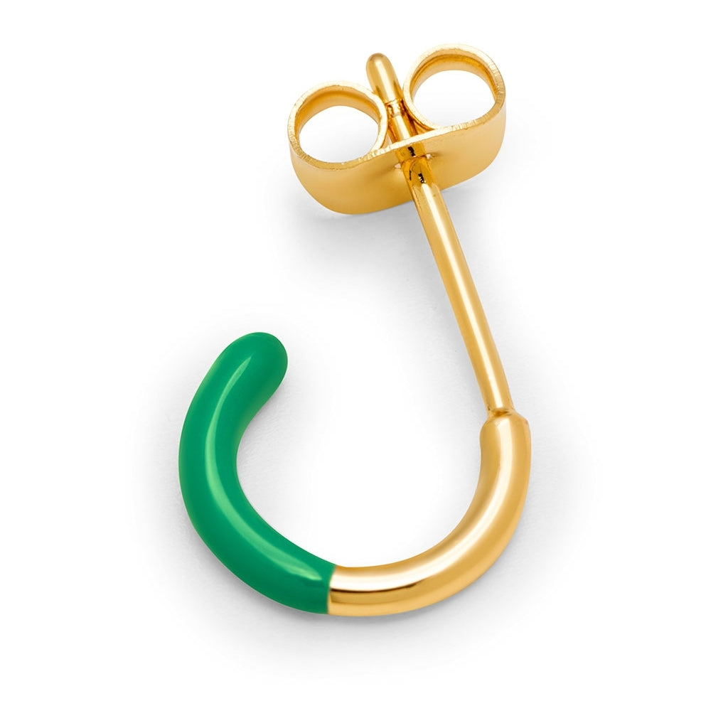 LULU Copenhagen Color Hoop Half Dip 1 pcs gold plated Hoops Light Green
