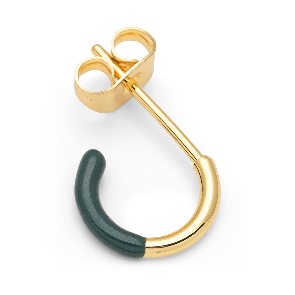 LULU Copenhagen Color Hoop Half Dip 1 pcs gold plated Hoops North Sea Green