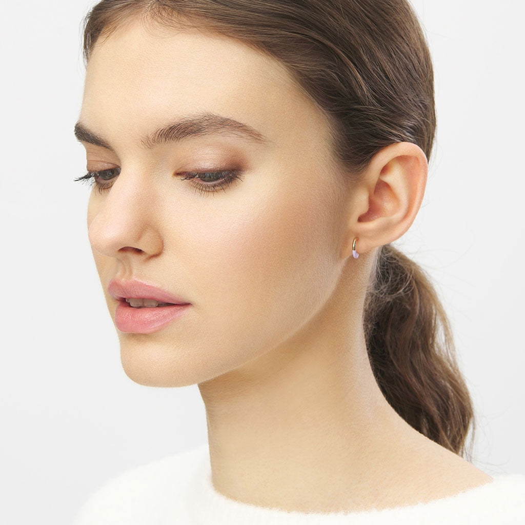 LULU Copenhagen Color Hoop Half Dip 1 pcs gold plated Hoops Purple