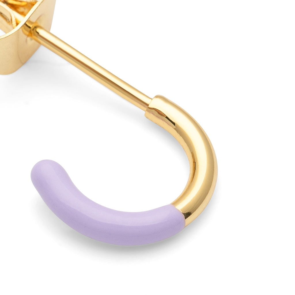LULU Copenhagen Color Hoop Half Dip 1 pcs gold plated Hoops Purple