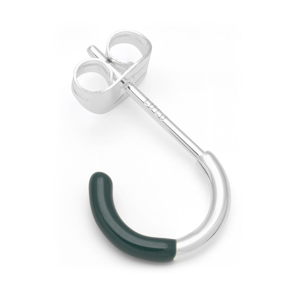 LULU Copenhagen Color Hoop Half Dip 1 pcs silver plated Hoops North Sea Green