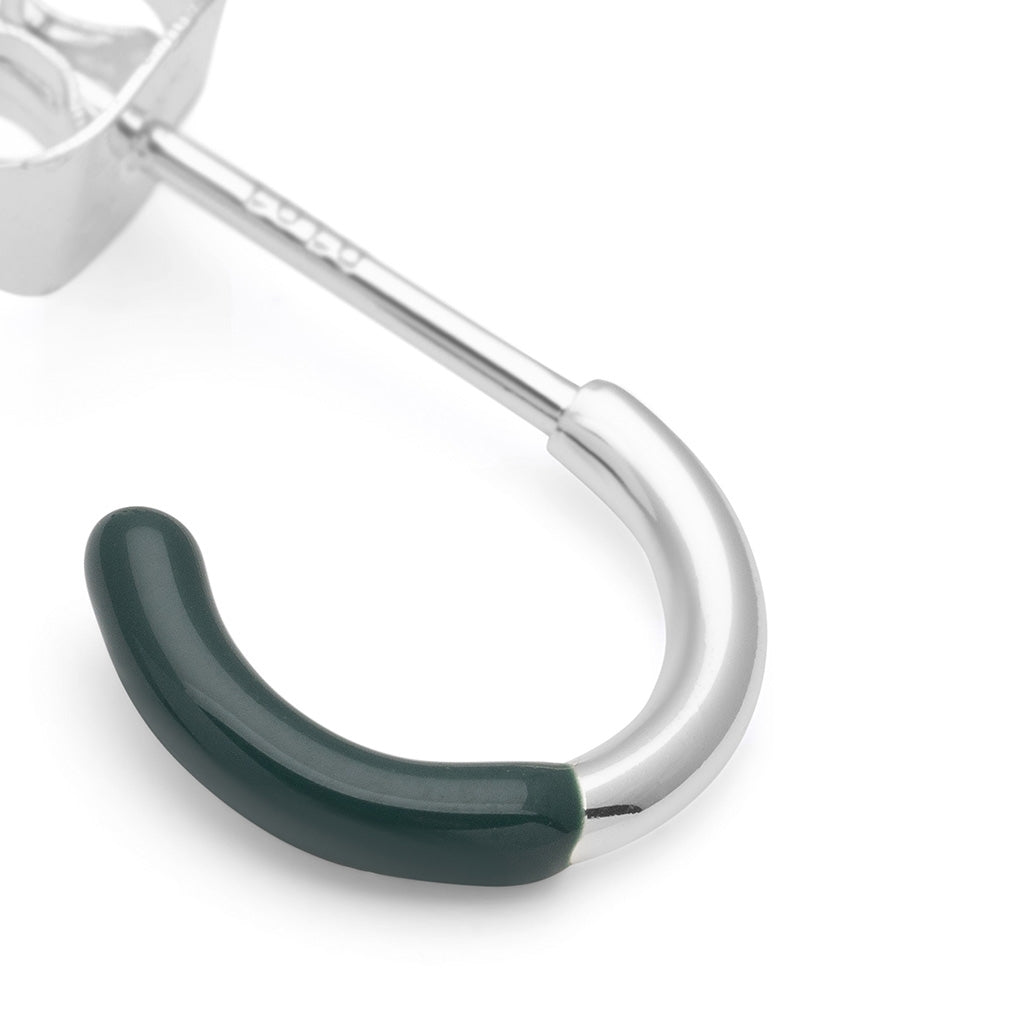 LULU Copenhagen Color Hoop Half Dip 1 pcs silver plated Hoops North Sea Green