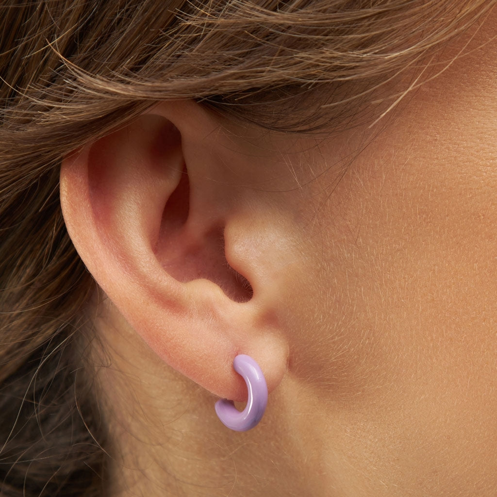 LULU Copenhagen Color Hoops Chunky Pair Hoops Purple
