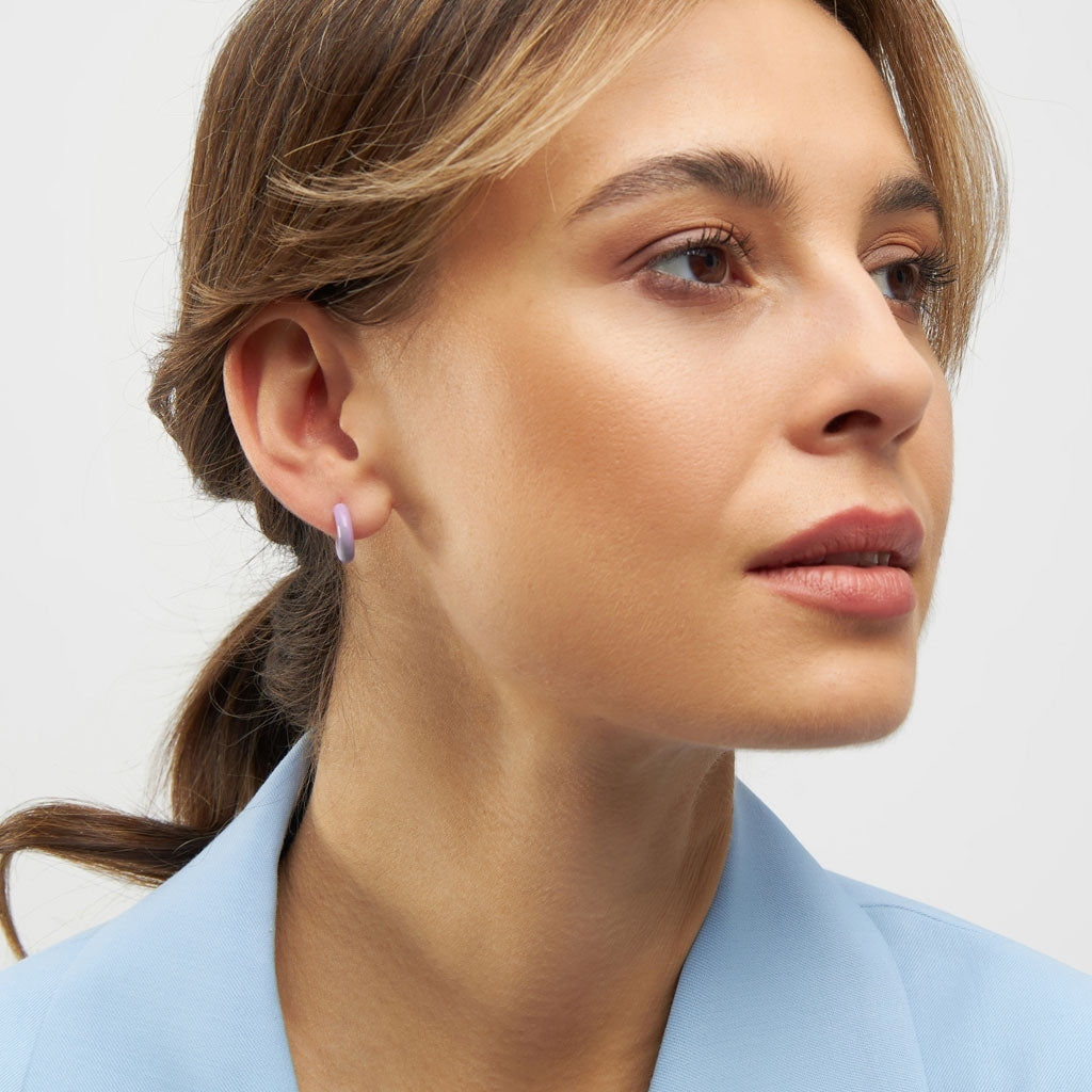 LULU Copenhagen Color Hoops Chunky Pair Hoops Purple