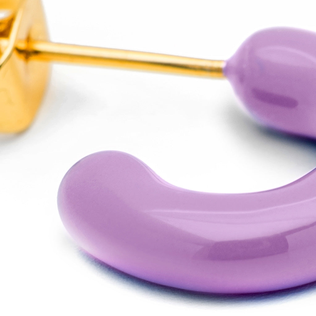 LULU Copenhagen Color Hoops Chunky Pair Hoops Purple