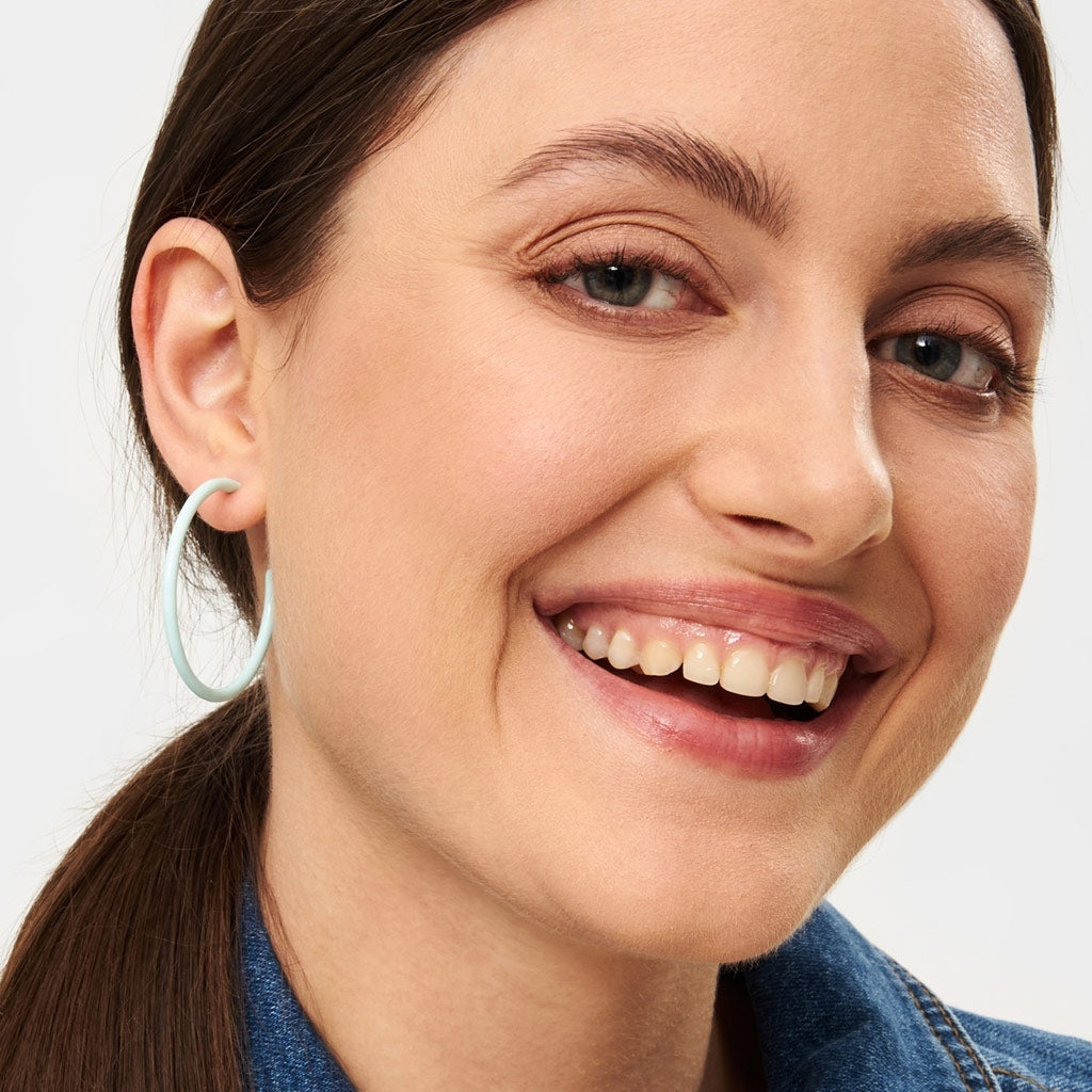 LULU Copenhagen Color Hoops Large Pair Hoops Mint
