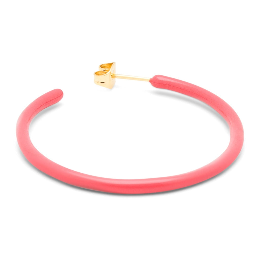 LULU Copenhagen Color Hoops Large Pair Hoops Pink Coral