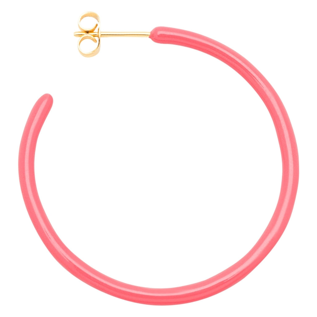LULU Copenhagen Color Hoops Large Pair Hoops Pink Coral